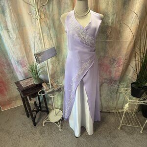 📌Victory Neck-Holder Beaded Overlay Prom - Bridesmaid- Homecoming Dress